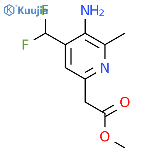 Methyl 3-amino-4-(difluoromethyl)-2-methylpyridine-6-acetate structure