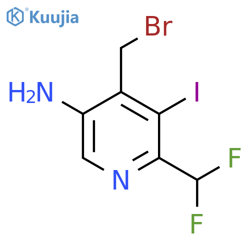 5-Amino-4-(bromomethyl)-2-(difluoromethyl)-3-iodopyridine structure