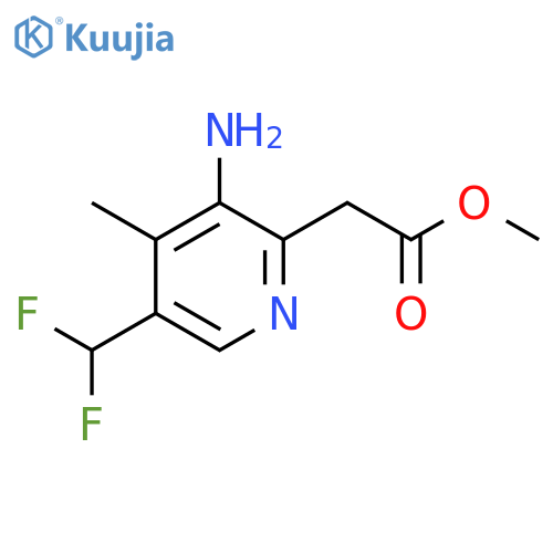 Methyl 3-amino-5-(difluoromethyl)-4-methylpyridine-2-acetate structure