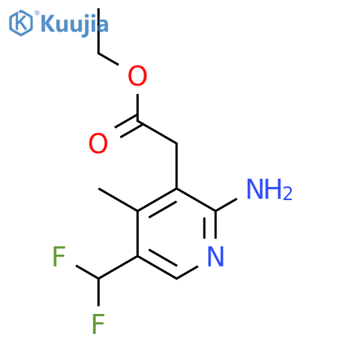 Ethyl 2-amino-5-(difluoromethyl)-4-methylpyridine-3-acetate structure