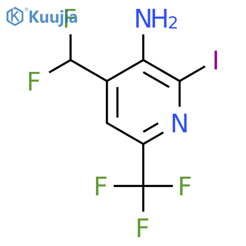 3-Amino-4-(difluoromethyl)-2-iodo-6-(trifluoromethyl)pyridine structure
