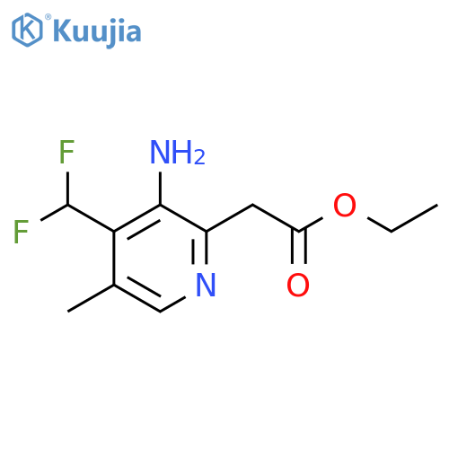 Ethyl 3-amino-4-(difluoromethyl)-5-methylpyridine-2-acetate structure