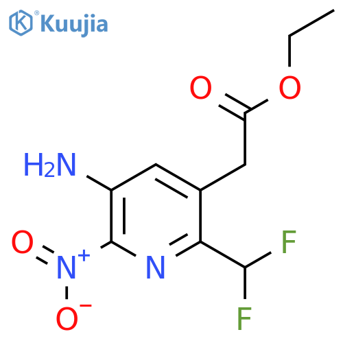 Ethyl 3-amino-6-(difluoromethyl)-2-nitropyridine-5-acetate structure
