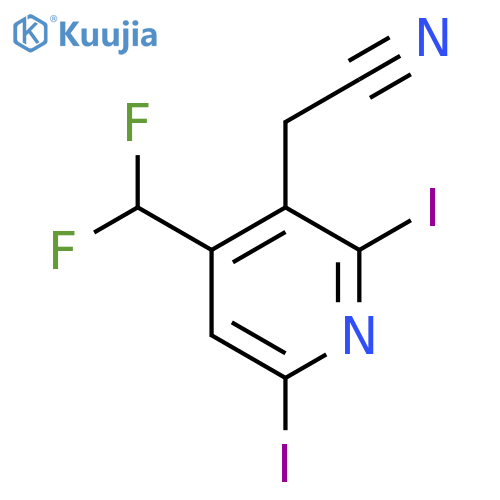 4-(Difluoromethyl)-2,6-diiodopyridine-3-acetonitrile structure