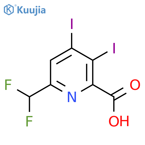 6-(Difluoromethyl)-3,4-diiodopyridine-2-carboxylic acid structure