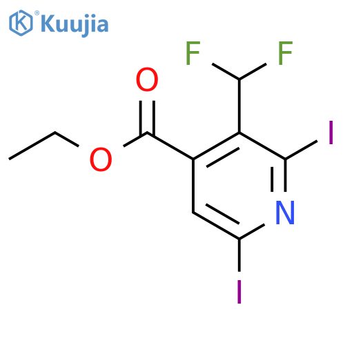 Ethyl 3-(difluoromethyl)-2,6-diiodopyridine-4-carboxylate structure
