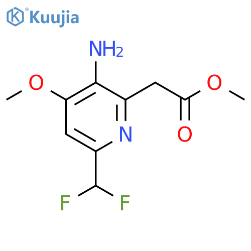 Methyl 3-amino-6-(difluoromethyl)-4-methoxypyridine-2-acetate structure