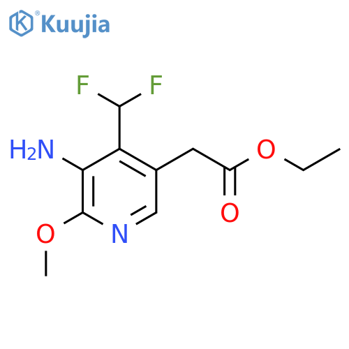 Ethyl 3-amino-4-(difluoromethyl)-2-methoxypyridine-5-acetate structure