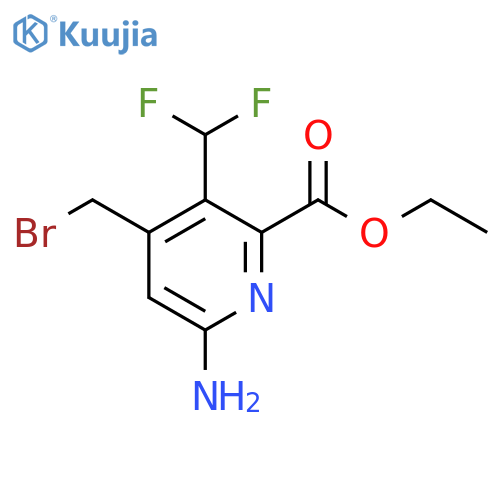 Ethyl 6-amino-4-(bromomethyl)-3-(difluoromethyl)pyridine-2-carboxylate structure