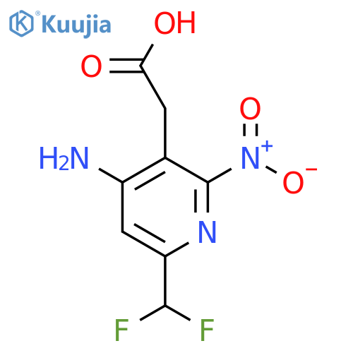 4-Amino-6-(difluoromethyl)-2-nitropyridine-3-acetic acid structure