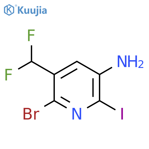 5-Amino-2-bromo-3-(difluoromethyl)-6-iodopyridine structure