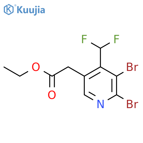 Ethyl 2,3-dibromo-4-(difluoromethyl)pyridine-5-acetate structure