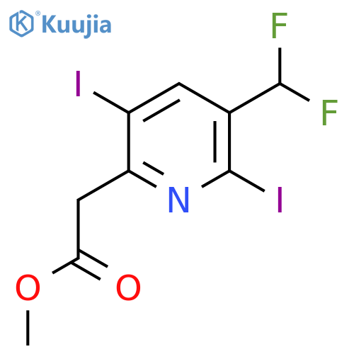 Methyl 3-(difluoromethyl)-2,5-diiodopyridine-6-acetate structure