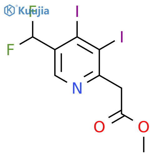Methyl 5-(difluoromethyl)-3,4-diiodopyridine-2-acetate structure
