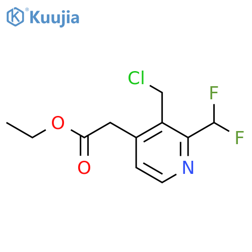 Ethyl 3-(chloromethyl)-2-(difluoromethyl)pyridine-4-acetate structure