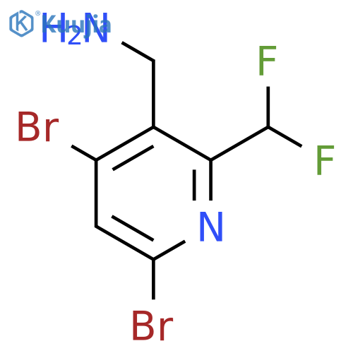 3-(Aminomethyl)-4,6-dibromo-2-(difluoromethyl)pyridine structure