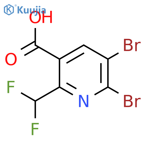 2,3-Dibromo-6-(difluoromethyl)pyridine-5-carboxylic acid structure