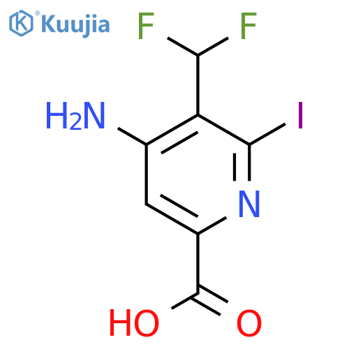 4-Amino-3-(difluoromethyl)-2-iodopyridine-6-carboxylic acid structure