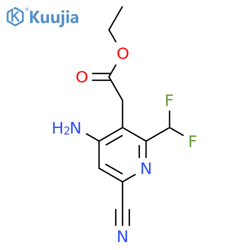 Ethyl 4-amino-6-cyano-2-(difluoromethyl)pyridine-3-acetate structure