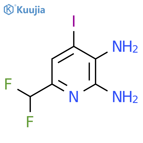 2,3-Diamino-6-(difluoromethyl)-4-iodopyridine structure