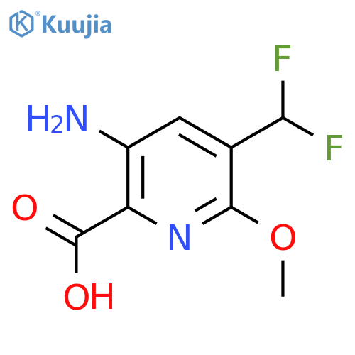 3-Amino-5-(difluoromethyl)-6-methoxypyridine-2-carboxylic acid structure