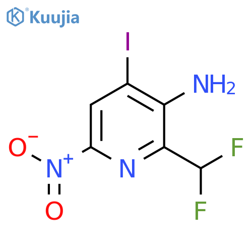 3-Amino-2-(difluoromethyl)-4-iodo-6-nitropyridine structure