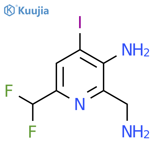 3-Amino-2-(aminomethyl)-6-(difluoromethyl)-4-iodopyridine structure