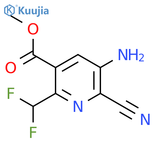 Methyl 3-amino-2-cyano-6-(difluoromethyl)pyridine-5-carboxylate structure