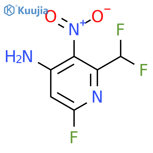 4-Amino-2-(difluoromethyl)-6-fluoro-3-nitropyridine structure