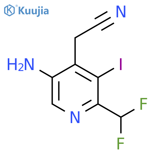 5-Amino-2-(difluoromethyl)-3-iodopyridine-4-acetonitrile structure