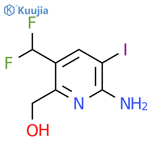 2-Amino-5-(difluoromethyl)-3-iodopyridine-6-methanol structure