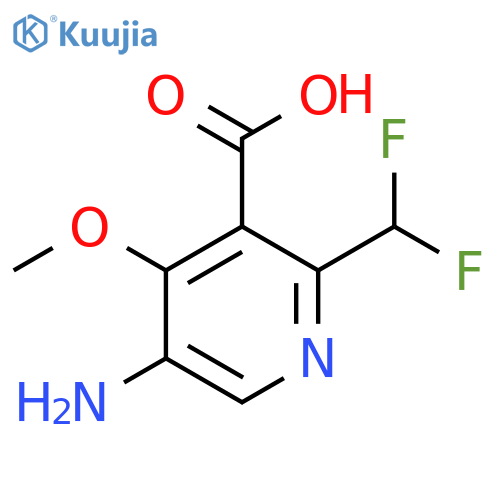 5-Amino-2-(difluoromethyl)-4-methoxypyridine-3-carboxylic acid structure