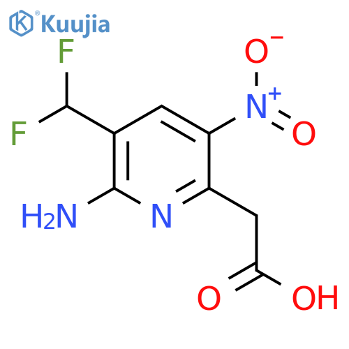 2-Amino-3-(difluoromethyl)-5-nitropyridine-6-acetic acid structure
