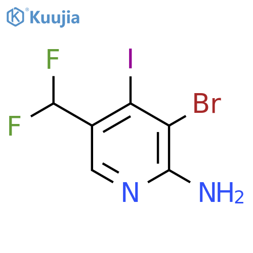 2-Amino-3-bromo-5-(difluoromethyl)-4-iodopyridine structure