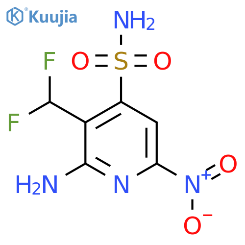 2-Amino-3-(difluoromethyl)-6-nitropyridine-4-sulfonamide structure