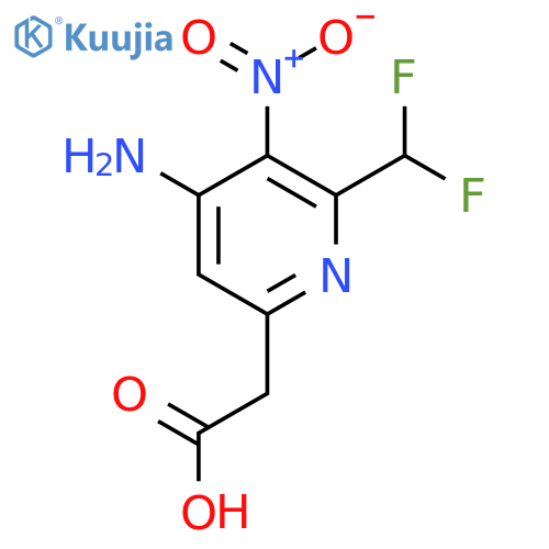 4-Amino-2-(difluoromethyl)-3-nitropyridine-6-acetic acid structure