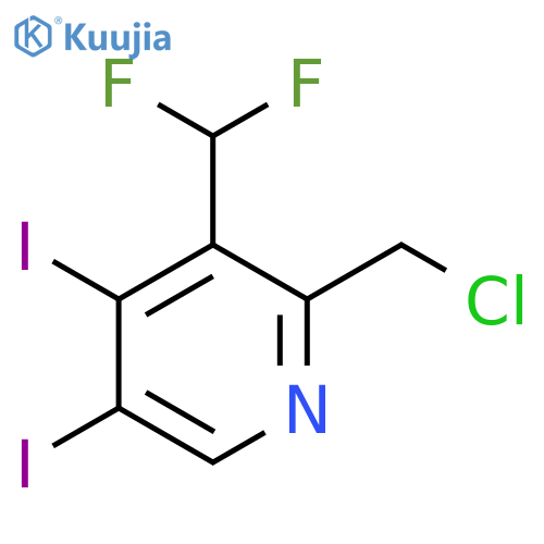 2-(Chloromethyl)-3-(difluoromethyl)-4,5-diiodopyridine structure