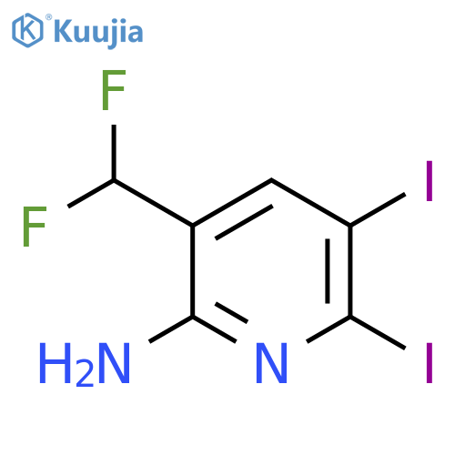 6-Amino-5-(difluoromethyl)-2,3-diiodopyridine structure