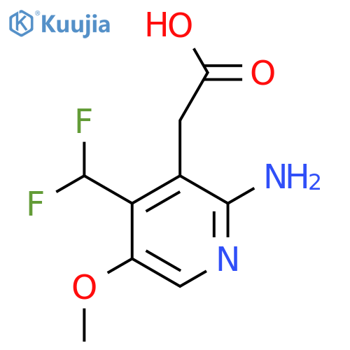 2-Amino-4-(difluoromethyl)-5-methoxypyridine-3-acetic acid structure