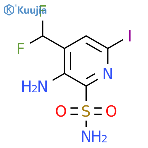 3-Amino-4-(difluoromethyl)-6-iodopyridine-2-sulfonamide structure