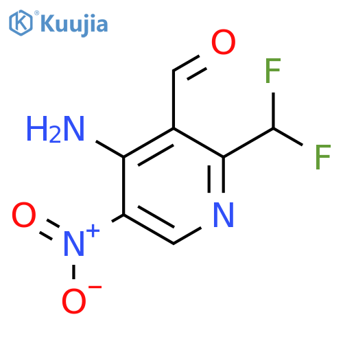 4-Amino-2-(difluoromethyl)-5-nitropyridine-3-carboxaldehyde structure