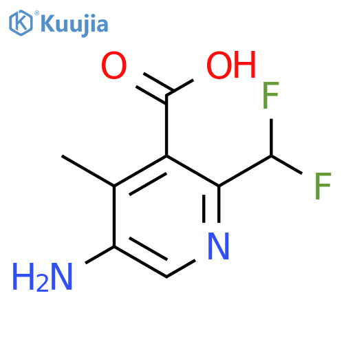 5-Amino-2-(difluoromethyl)-4-methylpyridine-3-carboxylic acid structure