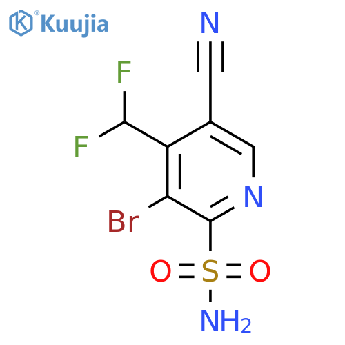 3-Bromo-5-cyano-4-(difluoromethyl)pyridine-2-sulfonamide structure