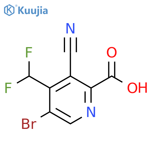 5-Bromo-3-cyano-4-(difluoromethyl)pyridine-2-carboxylic acid structure