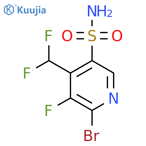 2-Bromo-4-(difluoromethyl)-3-fluoropyridine-5-sulfonamide structure