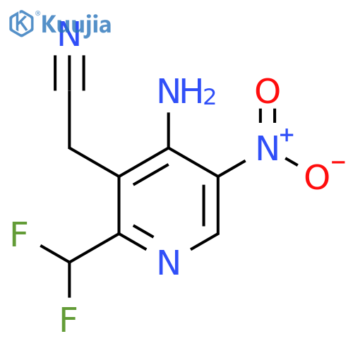 4-Amino-2-(difluoromethyl)-5-nitropyridine-3-acetonitrile structure