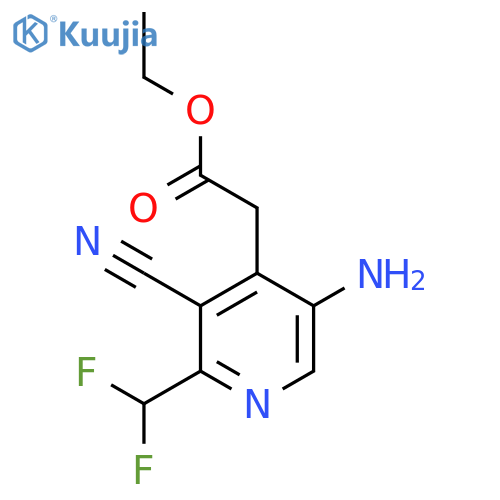 Ethyl 5-amino-3-cyano-2-(difluoromethyl)pyridine-4-acetate structure