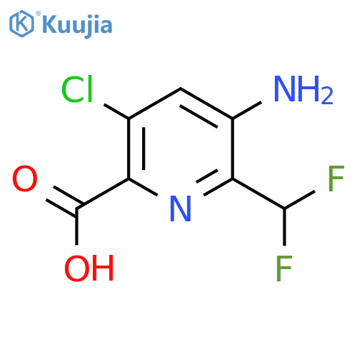 3-Amino-5-chloro-2-(difluoromethyl)pyridine-6-carboxylic acid structure