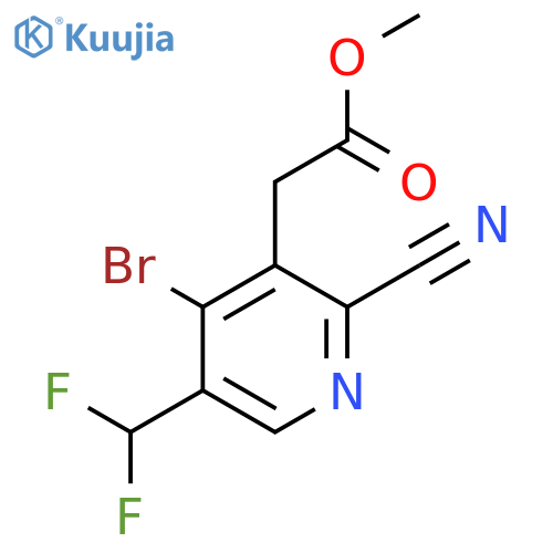 Methyl 4-bromo-2-cyano-5-(difluoromethyl)pyridine-3-acetate structure