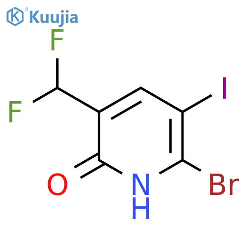 2-Bromo-5-(difluoromethyl)-6-hydroxy-3-iodopyridine structure